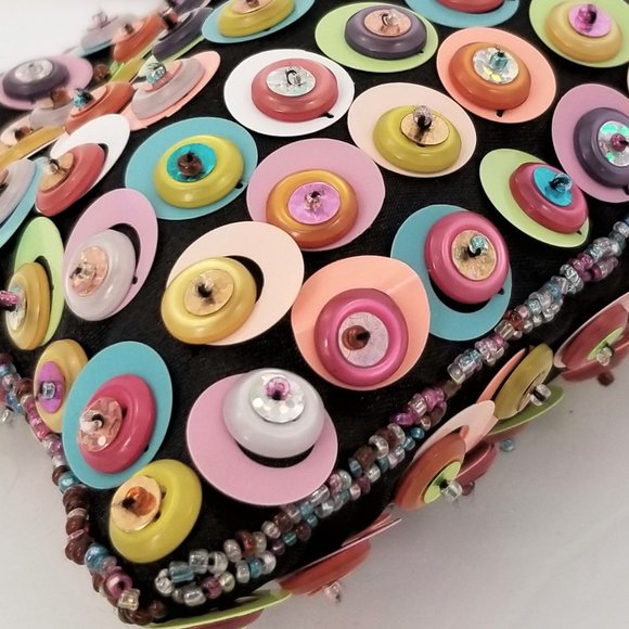 Lively Colorful Sequined Hand Purse Clutch Bag - Picture 6 of 7